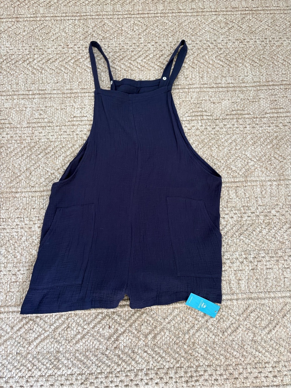Cupshe Navy Blue Swim Coverup Romper